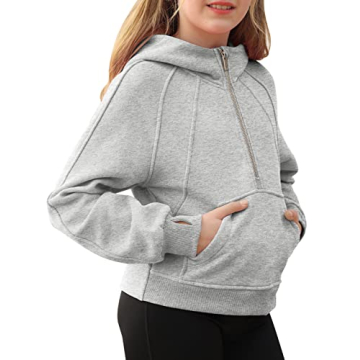 Stylish Doshoop Girls Fleece Zip Up Hoodie for Active Wear