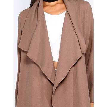 Verdusa Women's Casual Long Sleeve Lapel Outwear Duster Coat Cardigan Dark Blush M