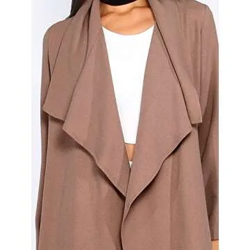 Verdusa Women's Casual Long Sleeve Lapel Outwear Duster Coat Cardigan Dark Blush M