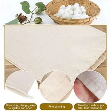 Chielor 50Pcs Cotton Muslin Bags-3.94 x 3.15 Inches Eco-friendly Drawstring Bags for Reusable Sachet, Crafts, Teas, Spices, Soaps, Jewellery, Crafts, Parties, Decor & Favour Gifts for Home Supplies