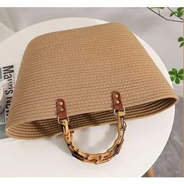 Large Straw Bag Beach Bag Tote Bag Shoulder Bag with Inner Bag Handbag Satchel Crossbody Bag Purses 2023