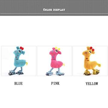 Cdycam Plush Dog Chew Toy, Pet Interactive Stuffed Squeaky Toys Teething Toy for Small Dogs, 3-Pack Cute Small Medium Size Dog Toys