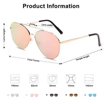 Stylish SOJOS Mirrored Aviator Sunglasses for Men Women