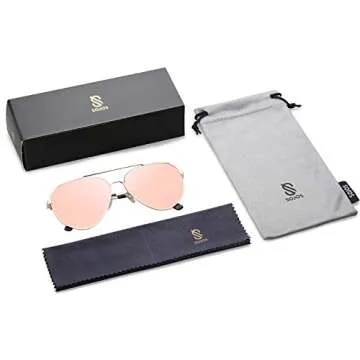 Stylish SOJOS Mirrored Aviator Sunglasses for Men Women