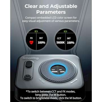 SMALLRIG Vibe P96 Pro Led Video Light, Portable Camera Light for Photography, Cold Shoe Light, CRI95+, 2500-6500K, 5 Effects, Fill Light Accessories for Content Creator, Streaming Black