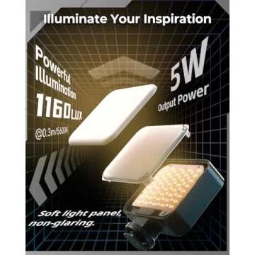 SMALLRIG Vibe P96 Pro Led Video Light, Portable Camera Light for Photography, Cold Shoe Light, CRI95+, 2500-6500K, 5 Effects, Fill Light Accessories for Content Creator, Streaming Black