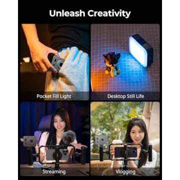 SMALLRIG Vibe P96 Pro Led Video Light, Portable Camera Light for Photography, Cold Shoe Light, CRI95+, 2500-6500K, 5 Effects, Fill Light Accessories for Content Creator, Streaming Black