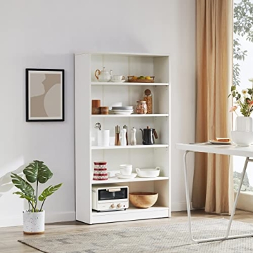 Stylish Farini 5 Tier White Bookshelf for Compact Spaces