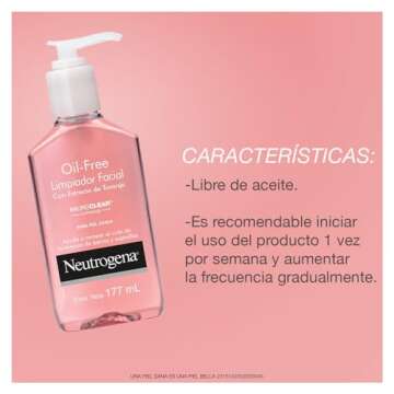 Neutrogena Oil-Free Pink Grapefruit Pore Cleansing Acne Wash and Daily Liquid Facial Cleanser with 2...