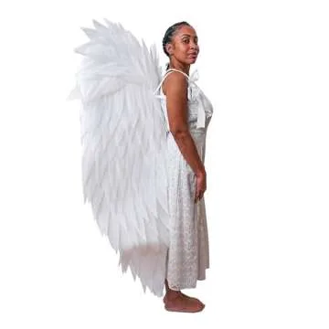 UNDERWRAPS Large Costume Angel Wings - Adult Huge Angel Wings Halloween Costume, 5 Feet Long Photoshoot Prop Wings for Men & Women, (Full Length Wings, White) (30678 OS)