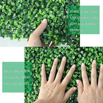 Realistic & Thick Artificial Hedge Boxwood Fence Privacy Screen Panels 20"x20", UV Protection Fresh Faux Foliage Backdrop Wall Christmas Decor for Indoor Outdoor, 6 Pack