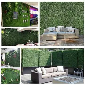 Realistic & Thick Artificial Hedge Boxwood Fence Privacy Screen Panels 20"x20", UV Protection Fresh Faux Foliage Backdrop Wall Christmas Decor for Indoor Outdoor, 6 Pack