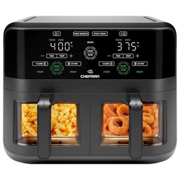 CHEFMAN Dual Basket Air Fryer with Sync Finish
