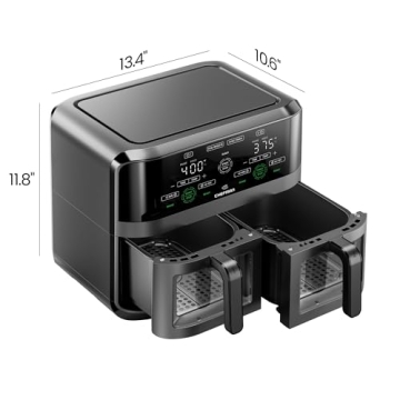 CHEFMAN Dual Basket Air Fryer with Sync Finish