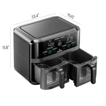 CHEFMAN Dual Basket Air Fryer with Sync Finish