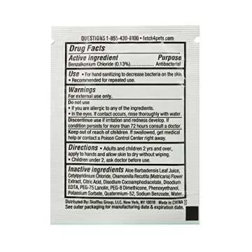 Cleanze Antibacterial Hand Sanitizing Individual Hand Wipe Packets, 50 Unscented Disinfecting Hand Sanitizer Wipes with Aloe for Travel, Kills 99.9% of Germs