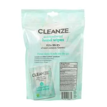 Cleanze Antibacterial Hand Sanitizing Individual Hand Wipe Packets, 50 Unscented Disinfecting Hand Sanitizer Wipes with Aloe for Travel, Kills 99.9% of Germs