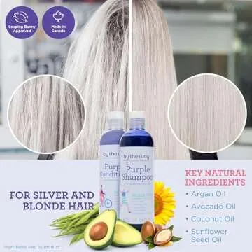 Purple Shampoo by The BTW Co. for Silver, Gray, and Blonde Hair Brighten & Remove Yellow or Brassy Tones with No Sulfates, No Parabens Cruelty-Free for Color-Treated and Natural Hair| 1 Pack 16 Fl Oz
