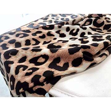 Foyinbet Leopard Print Hair Scarfs Cheetah Bandana Animal Neck Neckerchief for Women 23.6INCH