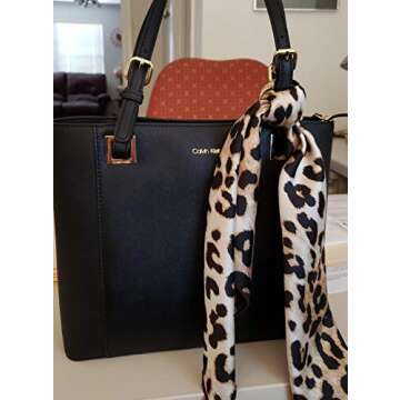 Foyinbet Leopard Print Hair Scarfs Cheetah Bandana Animal Neck Neckerchief for Women 23.6INCH