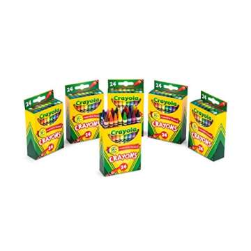 Crayola Crayons, Bulk School Supplies For Kids, 24 Count Crayon Box (Pack Of 6), Assorted Colors