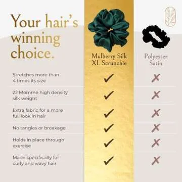 Elegant 100% Silk Extra Large Scrunchies for Women