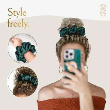 Elegant 100% Silk Extra Large Scrunchies for Women