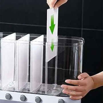 DAOGUAN Wall Mounted Rice Dispenser 5-Grid 12L
