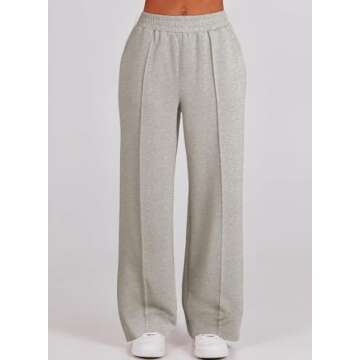 Aleumdr Womens 2 Piece Outfits Sweatsuits Fleece Lounge Set Quarter Sweatshirt Matching Set Oversized Pullover Wide Leg Sweatpant Tracksuits 2024 Fall Casual Travel Clothing Set Grey