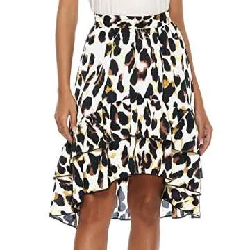 Flouncy Leopard Print High Waist Beach Skirt for Women