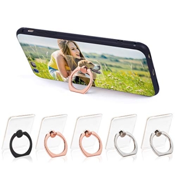 Phone Ring Cell Phone Ring Holder 360 Degree Rotation Transparent Finger Ring Stand Kickstand Compat...