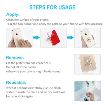 Phone Ring Holder with 360 Rotation and Transparent Design