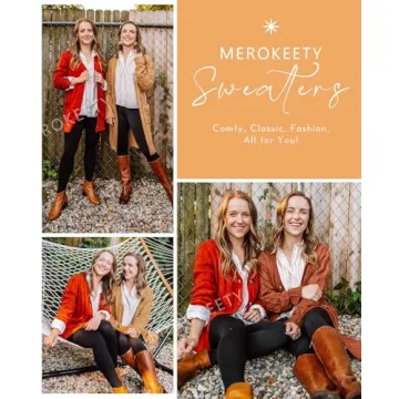 MEROKEETY Women's Cozy Cable Knit Cardigan for Fall