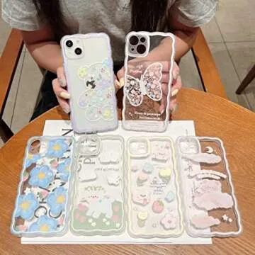 SZXYCZL Compatible iPhone 14 Case Cute Cartoon Floral Bear Design Female Girl Aesthetic Cute Slim Soft TPU Transparent Case for iPhone 14-Yellow