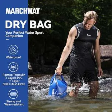 MARCHWAY Floating Waterproof Dry Bag Backpack 5L/10L/20L/30L/40L, Roll Top Sack Keeps Gear Dry for K...