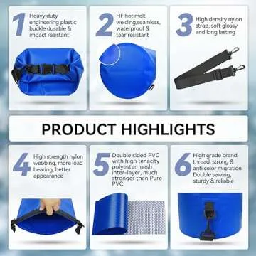 MARCHWAY Floating Waterproof Dry Bag Backpack 5L/10L/20L/30L/40L, Roll Top Sack Keeps Gear Dry for Kayaking, Rafting, Boating, Swimming, Camping, Hiking, Beach, Fishing (Dark Blue, 10L)