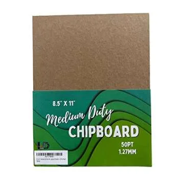 8.5 x 11 Inches 50 Point Kraft Heavy Duty Chipboard Sheets - 20 Per Pack