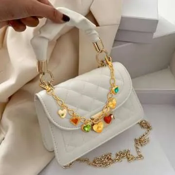 Elegant Gold Heart Pendant Keychain for Women