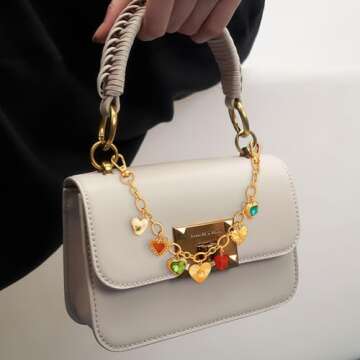 Elegant Gold Heart Pendant Keychain for Women