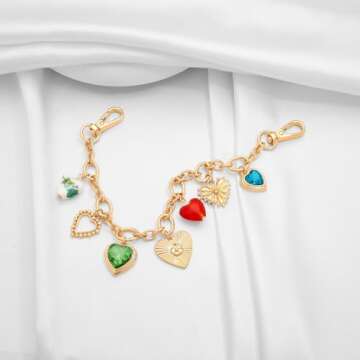 Elegant Gold Heart Pendant Keychain for Women