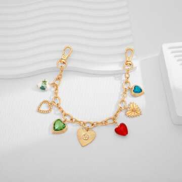 Elegant Gold Heart Pendant Keychain for Women