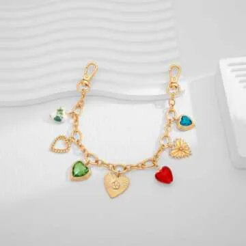 Elegant Gold Heart Pendant Keychain for Women