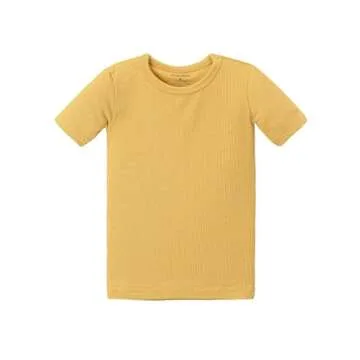 AVAUMA Newborn Baby Little Boys Girls Snug-Fit Pajamas Summer Short Sets Pjs Kids Clothes (XS/Mustar...