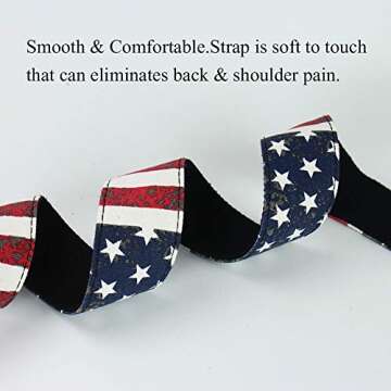 QIELIZI Adjustable Guitar Strap with Picks & Locks - American Flag