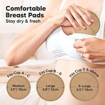 Organic Nursing Pads - 14 Washable Viscose Derived from Bamboo Breastfeeding Pads, Wash Bag, Reusable Breast Pads for Breastfeeding, Nipple Pads for Breastfeeding Essentials(Earth, L 4.8")