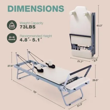 ARKANTOS Foldable Pilates Reformer for Home Gym Workouts