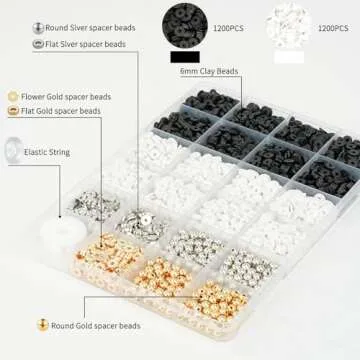 Gionlion 3000 Pcs Clay Beads Jewelry Making Kit