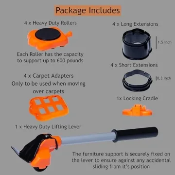 Easy-Use Heavy Duty Furniture Lifter & Roller Set
