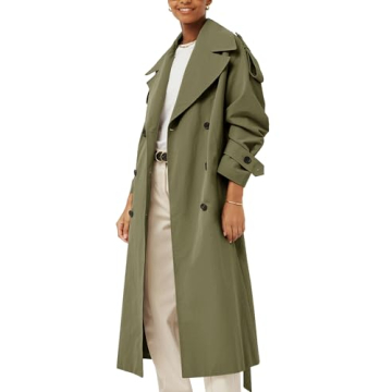 Stylish Farktop Womens Oversized Long Trench Coat
