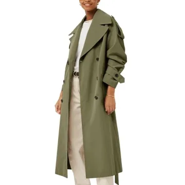 Stylish Farktop Womens Oversized Long Trench Coat